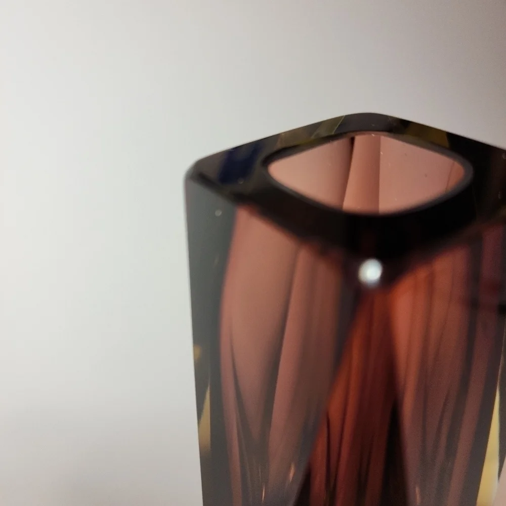 Murano Mandruzzato Sommerso Vase Multi Faceted 8